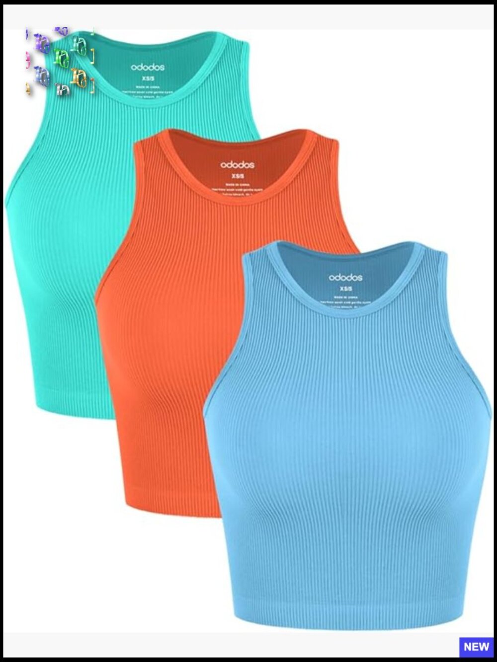 Seamless Ribbed Crop Tank High Neck Slim Fit Yoga Workout Top